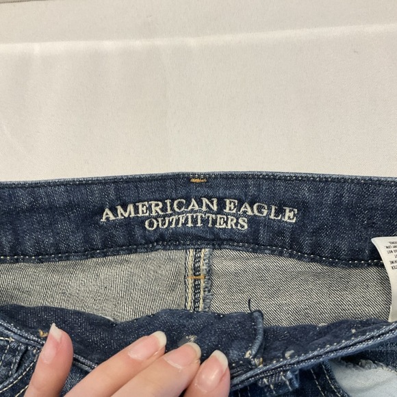 American Eagle Women's Juniors Denim Shorts Pocket Design Stretch Sz 2 Cutoffs - Picture 3 of 7